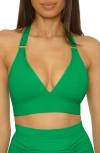 Soluna Sun Goddess Halter Bikini Top In Green