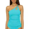 Soluna Sun Goddess One-shoulder Cutout Tankini Top In Blue