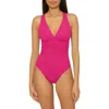 Soluna Sun Goddess Pleated One-piece Swimsuit In Pink
