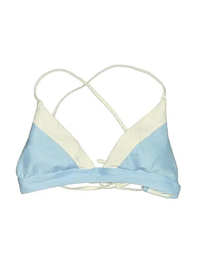 Pre-owned Soluna Swimsuit Top Blue Color Block Pattern Swimwear