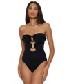Soluna Standard Buckle Up One Piece Bandeau Swimsuit In Black
