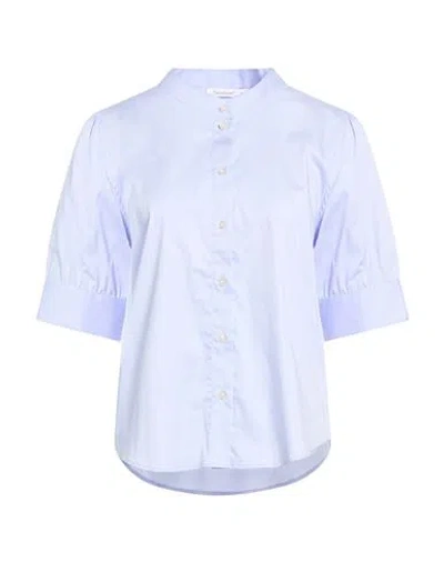 Soluzione® Soluzione Woman Shirt Sky Blue Size 12 Cotton, Polyamide, Elastane