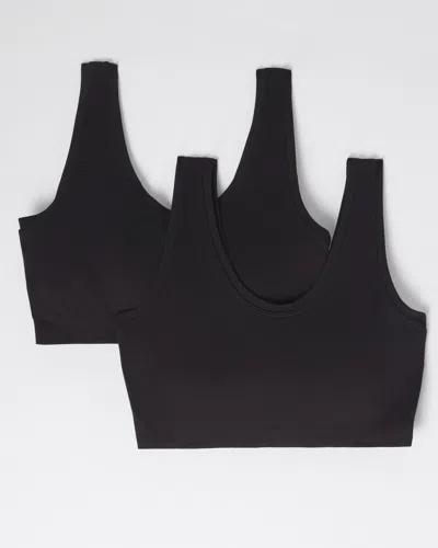 Soma 2-pack Seamless Bralette In Black Size Small |  Women's Bras In Black/black
