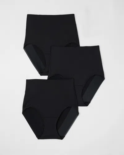 Soma 3-pack Women's Vanishing Tummy High-waist Brief Panty In Black Size 2xl |  In Black Multi Pack