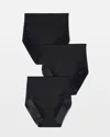 Soma 3-pack Women's Vanishing Tummy High-waist Brief Panty With Lace In Black Size Xs |  In Black Multi Pack