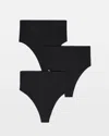 Soma 3-pack Women's Vanishing Tummy High-waist Thong Panty In Black Size Xl |  In Black Multi Pack