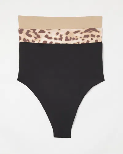 Soma 3-pack Women's Vanishing Tummy High-waist Thong Panty Size 2xl |  In Animal Multipack