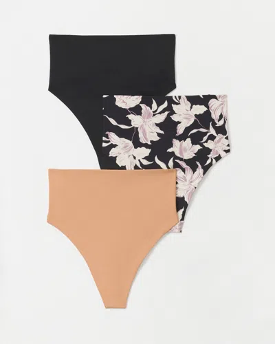 Soma 3-pack Women's Vanishing Tummy High-waist Thong Panty Size Xs |  In Bloom Breeze Multipack
