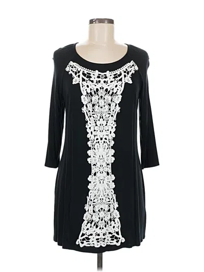 Pre-owned Soma 3/4 Sleeve Top Black Scoop Neck Tops