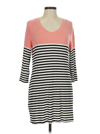 Pre-owned Soma 3/4 Sleeve Top Pink Scoop Neck Tops