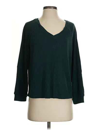 Pre-owned Soma 3/4 Sleeve Top Teal V-neck Tops