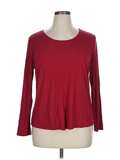 Pre-owned Soma 3/4 Sleeve T-shirt In Burgundy