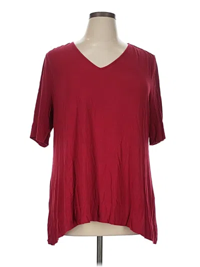 Pre-owned Soma 3/4 Sleeve T-shirt In Burgundy
