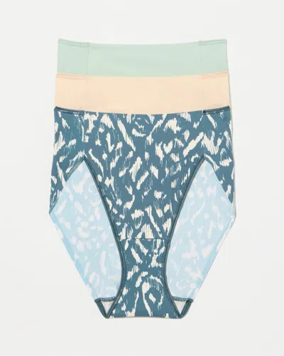 Soma 3-pack Women's Slimming High-leg Brief Panty Size Xs |  Vanishing Tummy Panties In Texture Ikat Multi Pk