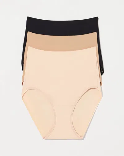 Soma 3-pack Women's Slimming High-waist Brief Panty In Neutral Size Small |  Vanishing Tummy Panties In Basic Multi Pack