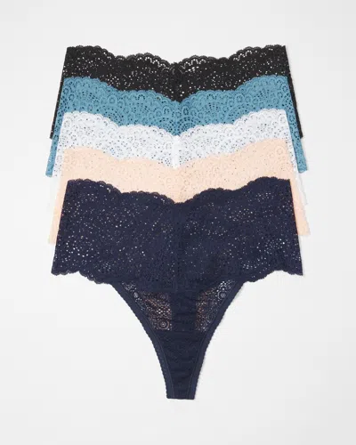 Soma 5-pack Women's Embraceable Crochet Lace High-waisted Thong Size Xl |