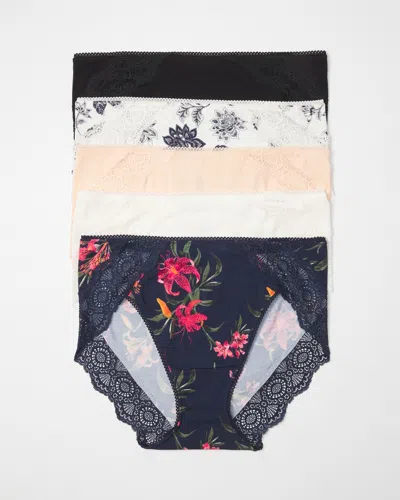 Soma 5-pack Women's Embraceable High-leg Panty With Crochet Lace Size Medium |