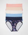 Soma 5-pack Women's Embraceable High-leg Panty With Lace In Blue Size Large |  In Bloom Brightly Multipack