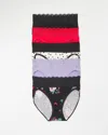 Soma 5-pack Women's Embraceable High-leg Panty With Lace Size Large |  In Merry Dot Multipack