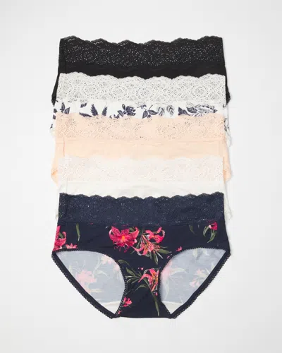 Soma 5-pack Women's Embraceable Hipster Panty With Crochet Lace Size Large |