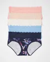 Soma 5-pack Women's Embraceable Hipster Panty With Lace In Blue Size Large |  In Bloom Brightly Multipack