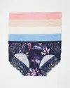 Soma 5-pack Women's Embraceable Hipster Panty With Lace In Blue Size Xl |  In Bloom Brightly Multipack