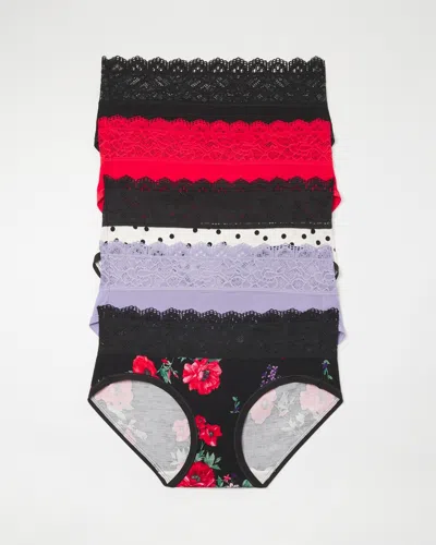 Soma 5-pack Women's Embraceable Hipster Panty With Lace Size Large |  In Merry Dot Multipack