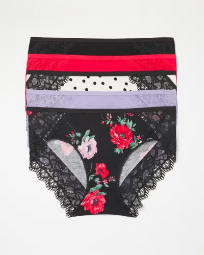Soma 5-pack Women's Embraceable Hipster Panty With Lace Size Xs |  In Merry Dot Multipack