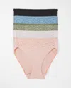 Soma 5-pack Women's No Show Cotton Blend High-leg Panty With Lace Size Xl |  Vanishing Edge Panties