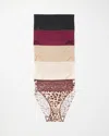 Soma 5-pack Women's No Show High-leg Brief Panty With Lace Size 2xl |  Vanishing Edge Panties In Animal Aura Multipack