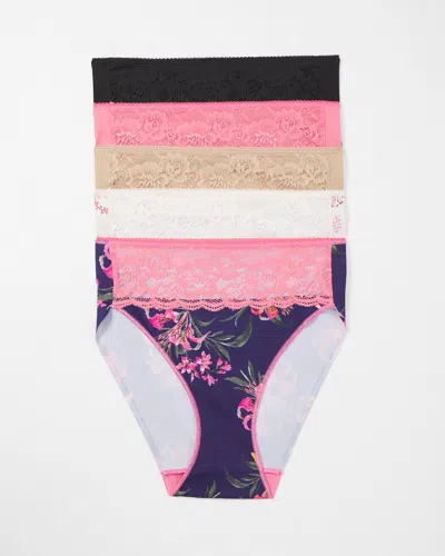 Soma 5-pack Women's No Show High-leg Brief Panty With Lace Size Small |  Vanishing Edge Panties