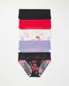 Soma 5-pack Women's No Show Hipster Panty With Lace Size Xs |  Vanishing Edge Panties In Rhapsody Multipack