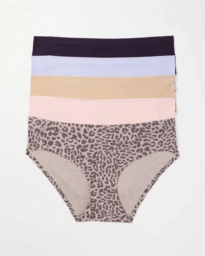 Soma 5-pack Women's Enbliss Soft Stretch Hipster Panty In Leopard Print Size Xs |  In Divine Leopard Multipack