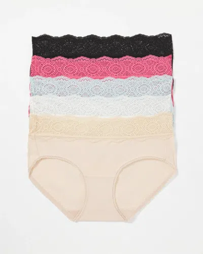Soma 5-pack Women's Hipster Panty With Crochet Lace Size Small |  In Rapture Rose Multipack