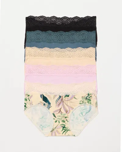 Soma 5-pack Women's Hipster Panty With Crochet Lace Size Small |  In Tropical Essence Multi Pk