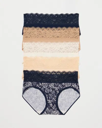 Soma 5-pack Women's Hipster Panty With Lace Size Small |  In Morning Meadow Multi Pk