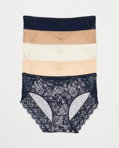 Soma 5-pack Women's Lace Hipster Size Xs |  In Morning Meadow Multi Pk