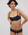 Soma Balconette Unlined Bra With Lace In Navy Blue Size 40dd In Nightfall Navy