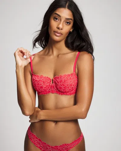 Soma Balconette Unlined Bra With Lace In Red Size 32a |  Women's Bras In Hearts Desire/pearl Cd