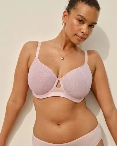 Soma Breathe Lightly Lined Smooth Lace Perfect Coverage T-shirt Bra In Purple Size 32c |  Women's Bra In Lilac Tint