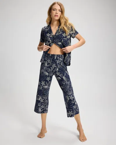 Soma Cool Nights Cropped Pajama Pants In Blue