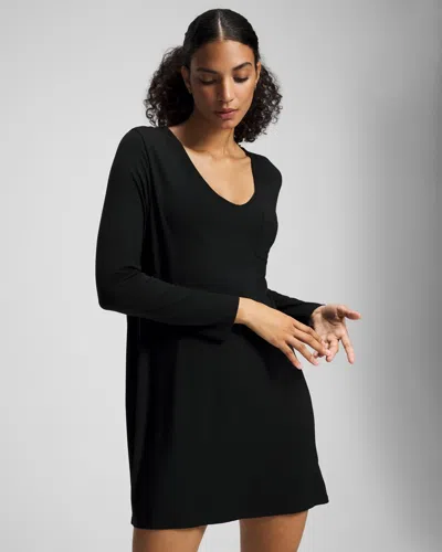 Soma Cool Nights Long-sleeve Nightgown In Black