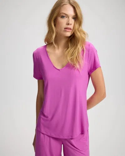 Soma Cool Nights Short Sleeve Pajama Tee In Pink