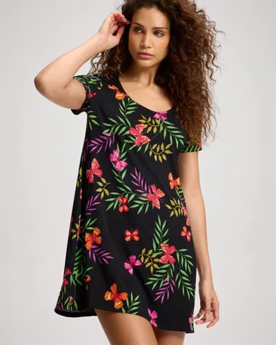 Soma Cool Nights Short Sleeve Scoop Neck Nightgown In Pattern