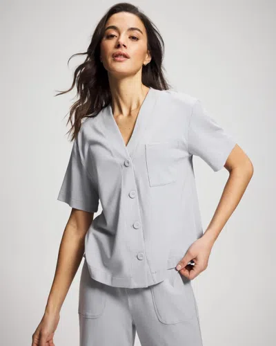 Soma Cotton Button-front Pajama Tee In White