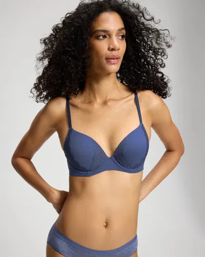 Soma Embraceable Lace Trim Bra In Blue