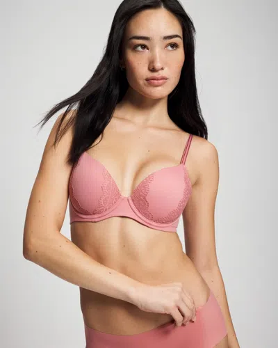 Soma Embraceable Lace Trim Bra In Pink Size 34c |  Women's Bras In Antique Pink