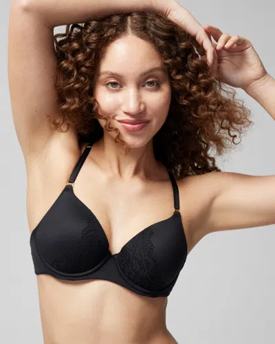Soma Embraceable Perfect Coverage Convertible Bra With Lace Back In Black Size 32dd |  Women's Bras