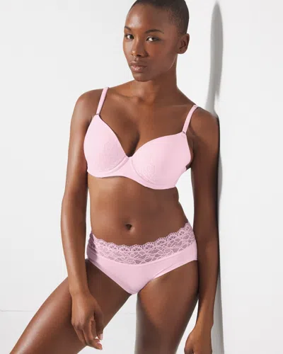 Soma Embraceable Perfect Coverage Convertible Bra With Lace Back In Pink Size 40d |  Women's Bras In Sugar Coated