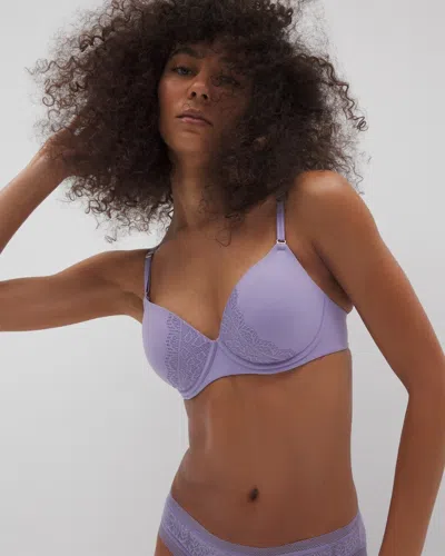 Soma Embraceable Perfect Coverage Convertible Bra With Lace Back In Purple Size 42dd |  Women's Bras In Jacaranda